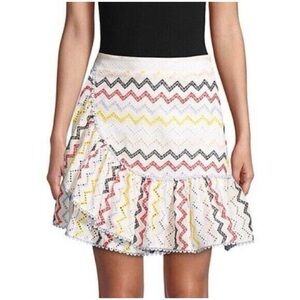 Anthropologie Alison New York Women's skirt eyelet chevron ruffle: Size Medium